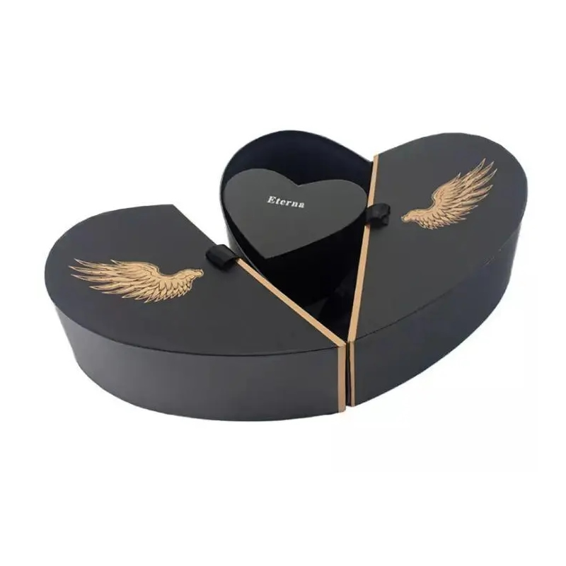 Black Color Ribbon Tie Heart Shaped Box